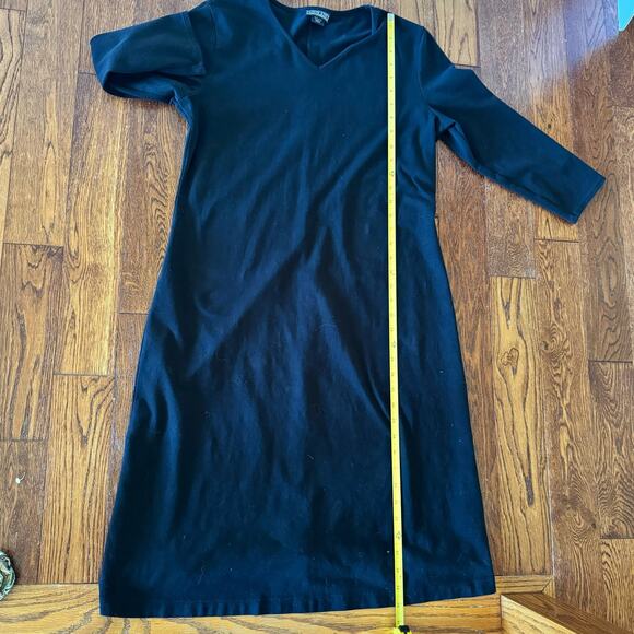 Lands' End Women's M 10-12 Black T Shirt Dress Casual Lagenlook Minimalist Basic - Picture 5 of 8